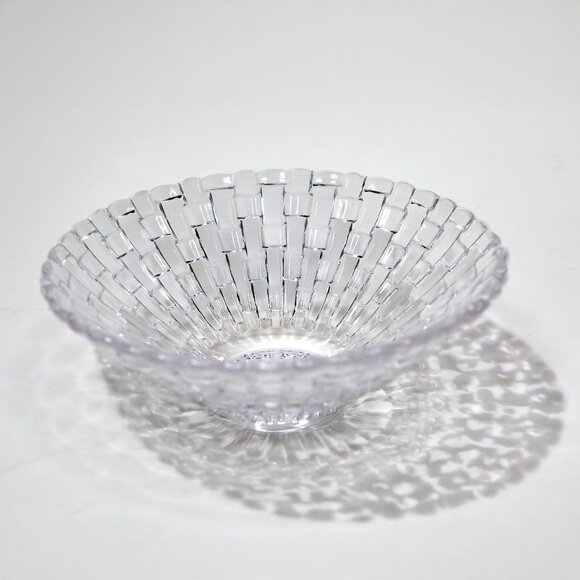 Nachtmann Bossa Nova Crystal Bowl Fine Bavarian Glass Serving Dish Basket Weave - Picture 3 of 10